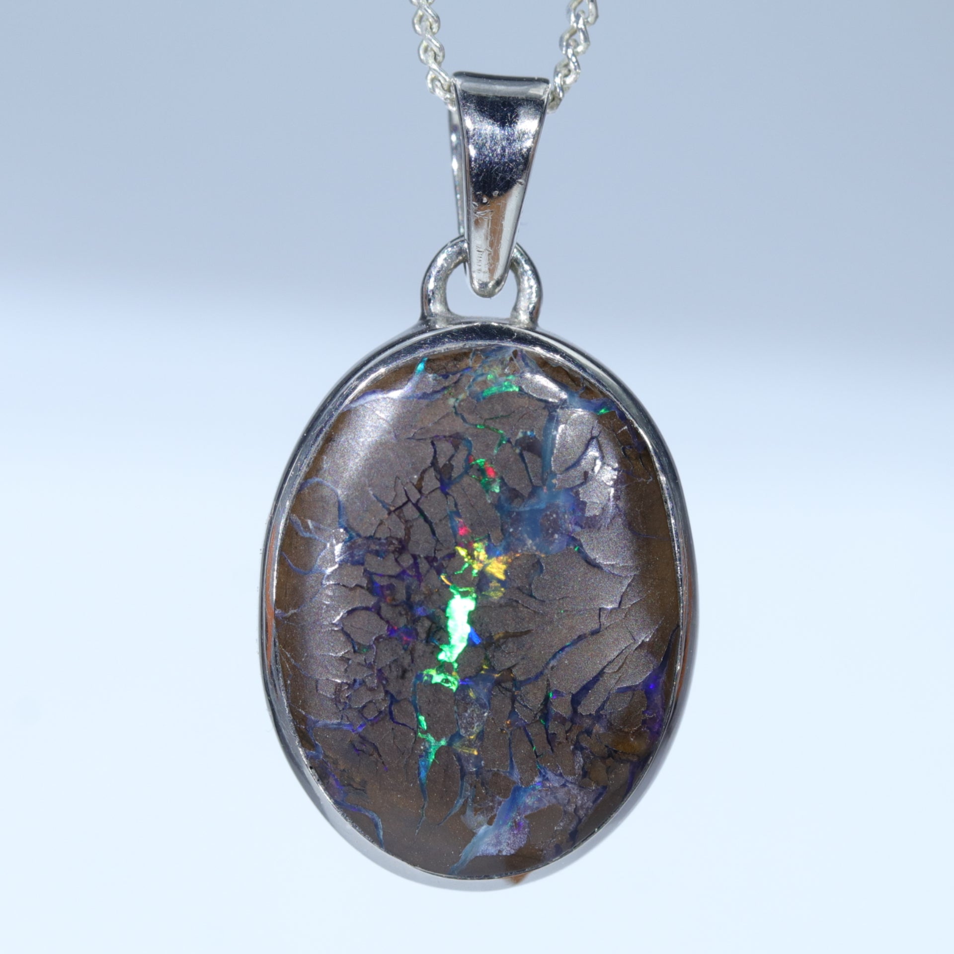 Black Australian Opal Pendant Necklace – SouthMiamiJewelers